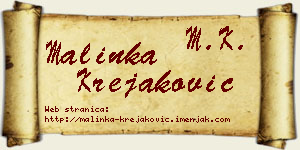 Malinka Krejaković vizit kartica